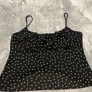 Alyn Paige Black Camisole with Pink Polka Dots